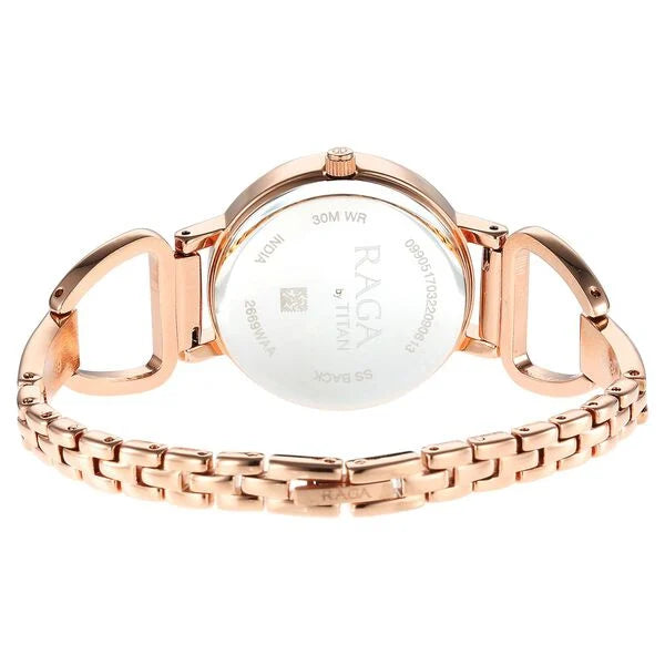 Titan 2669WM01 | Titan Rose Gold Dial Quartz Analog with Date Watch for Women