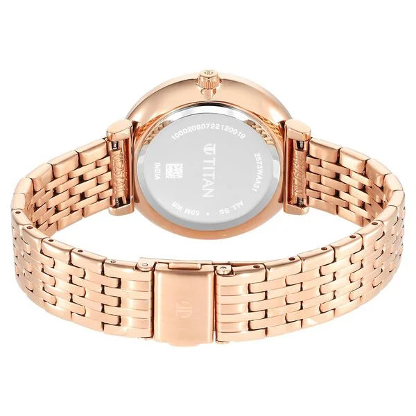 Titan 2673WM01 | Titan Premium Workwear White Dial Analog with Date Stainless Steel Strap watch for Women