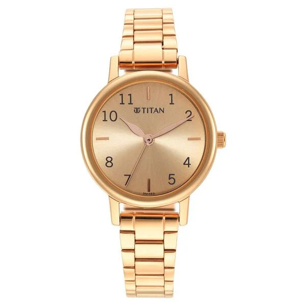 Titan 2678WM01 | Titan Karishma Rose Gold Dial Analog Stainless Steel Strap Watch for Women