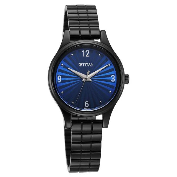 Titan 2679NM02 | Titan Karishma Quartz Analog Blue Dial Black Stainless Steel Strap Watch For Women