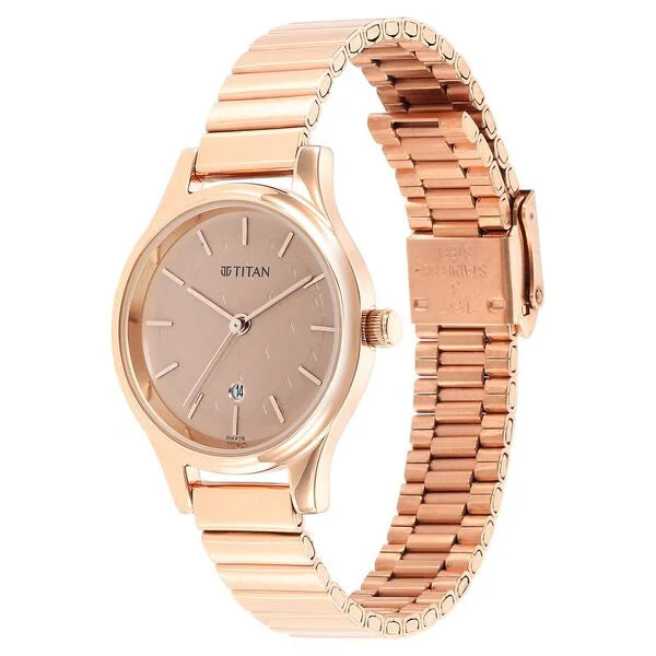 Titan 2679WM01 | Titan Karishma Brown Dial Metal Strap Watch for Women