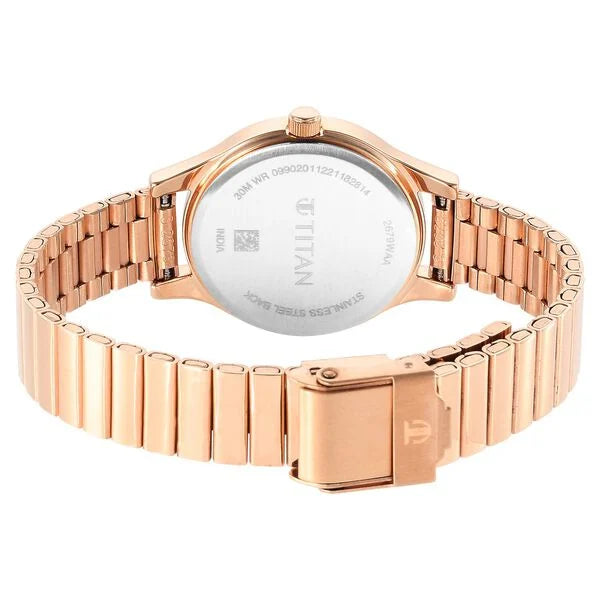 Titan 2679WM01 | Titan Karishma Brown Dial Metal Strap Watch for Women