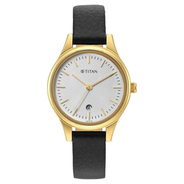 Titan 2679YL01 | Titan Karishma White Dial Analog Leather Strap watch for Women