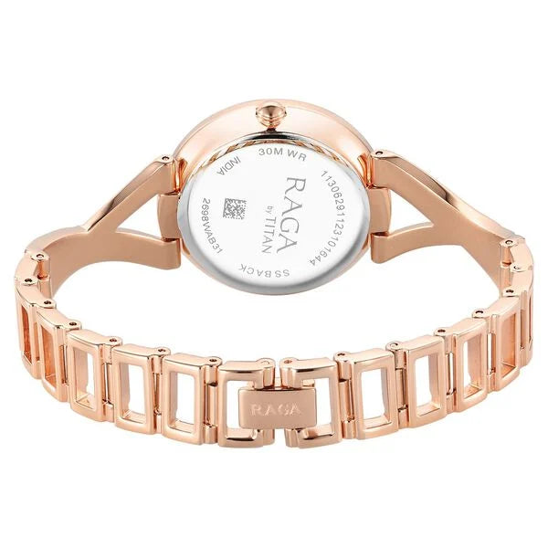 Titan 2698WM01 | Titan Raga Chic Quartz Analog Rose Gold Dial Metal Strap Watch for Women