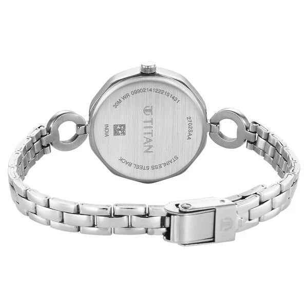 Titan 2702SM01 | Titan Karishma Silver Dial Watch for Women