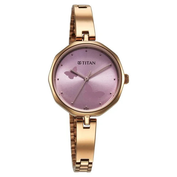 Titan 2702WM02 | Titan Karishma Quartz Analog Pink Dial Stainless Steel Strap Watch for Women