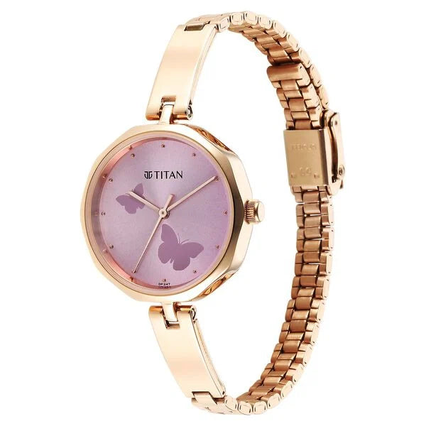 Titan 2702WM02 | Titan Karishma Quartz Analog Pink Dial Stainless Steel Strap Watch for Women