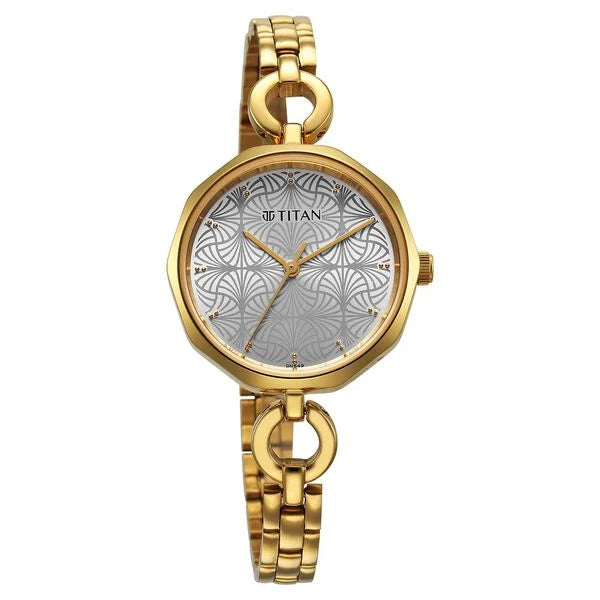 Titan 2702YM01 | Titan Karishma Silver Dial Watch for Women