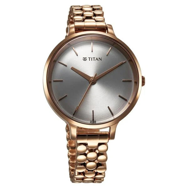Titan 2709WM02 | Titan Secluded Quartz Analog Silver Dial Metal Strap Watch For Women