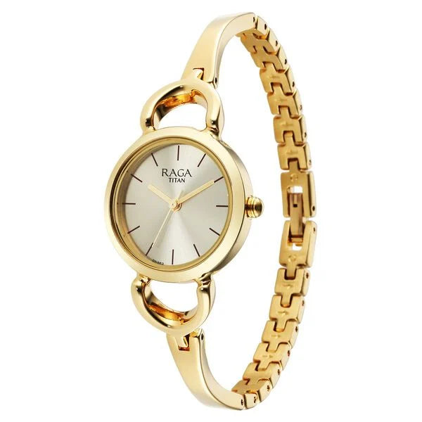 Titan 2724YM01 | Titan Raga Champagne Dial Watch for Women