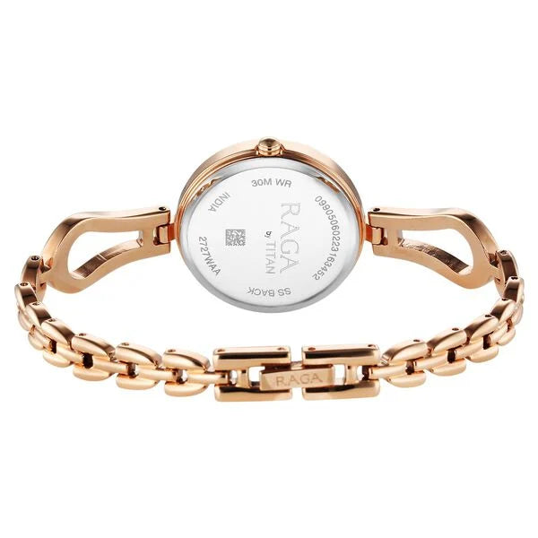 Titan 2727WM01 | Titan Raga Quartz Analog Rose Gold Dial Rose Gold Metal Strap Watch For Women