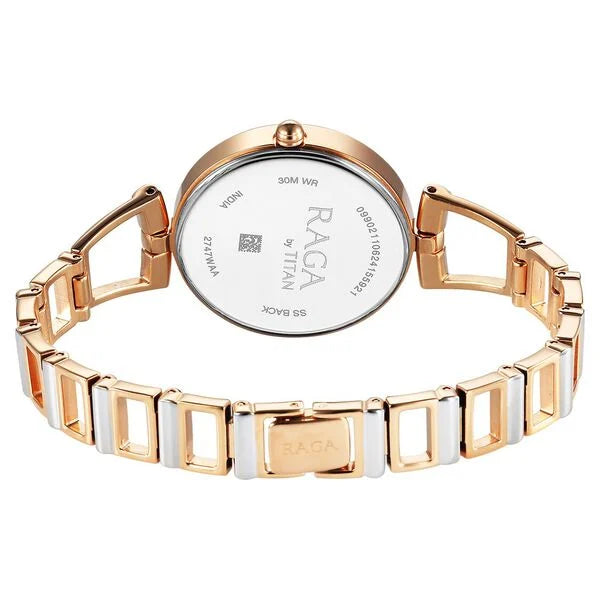Titan 2747KM01 | Titan Raga Ascend Quartz Analog Mother Of Pearl Dial With Two Toned Color Metal Strap Watch For Women