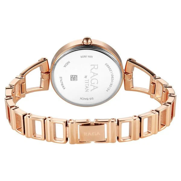 Titan 2747WM01 | Titan Raga Ascend Quartz Analog Rose Gold Dial With Rose Gold Color Metal Strap Watch For Women