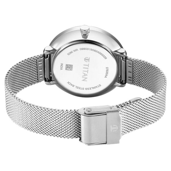 Titan 2763SM01 | Titan Neo Analog with Day and Date Mother Of Pearl Dial Silver Color Stainless Steel Strap Watch For Women