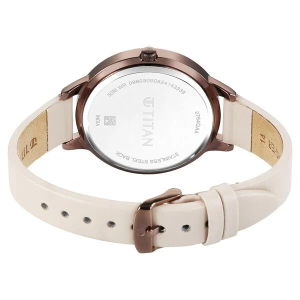 Titan 2764QL01 | Titan Razzle Dazzle Quartz Analog Brown Dial Leather Strap Watch For Women