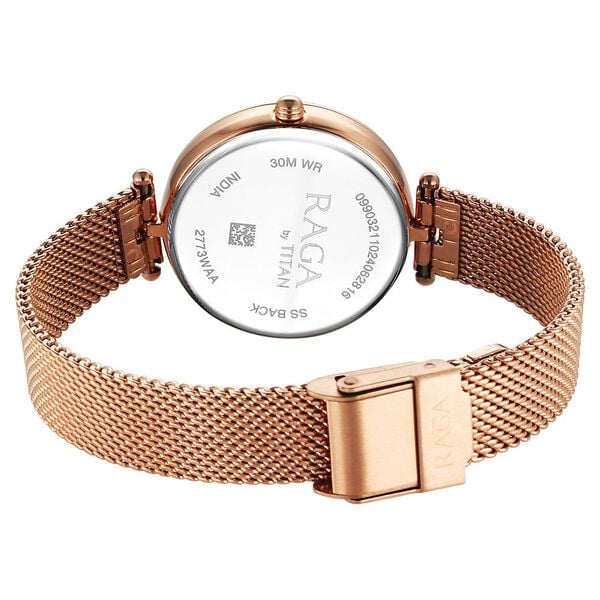 Titan 2773WM01 | Titan Raga Showstopper Quartz Analog Pink Dial Metal Strap Watch For Women