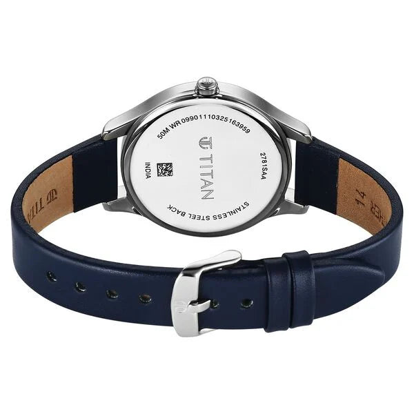 Titan 2781SL02 | Titan Neo Quartz Analog Blue Dial Blue Leather Strap Watch For Women
