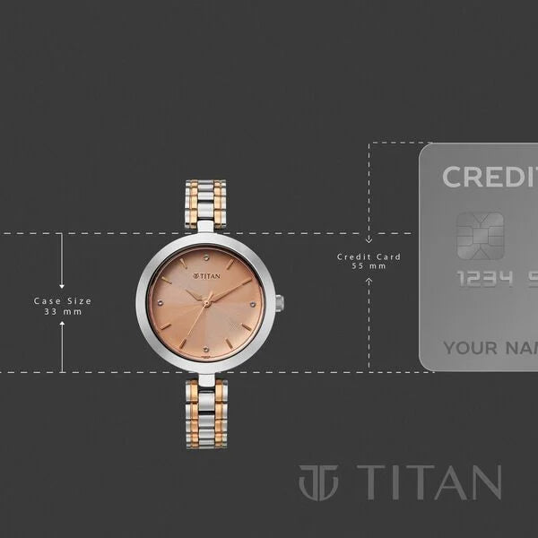 Titan 2969KM01 | Titan  Karishma Quartz Analog Rose Gold Dial Two Toned Stainless Steel Strap Watch For Women