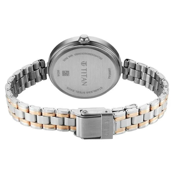 Titan 2969KM01 | Titan  Karishma Quartz Analog Rose Gold Dial Two Toned Stainless Steel Strap Watch For Women
