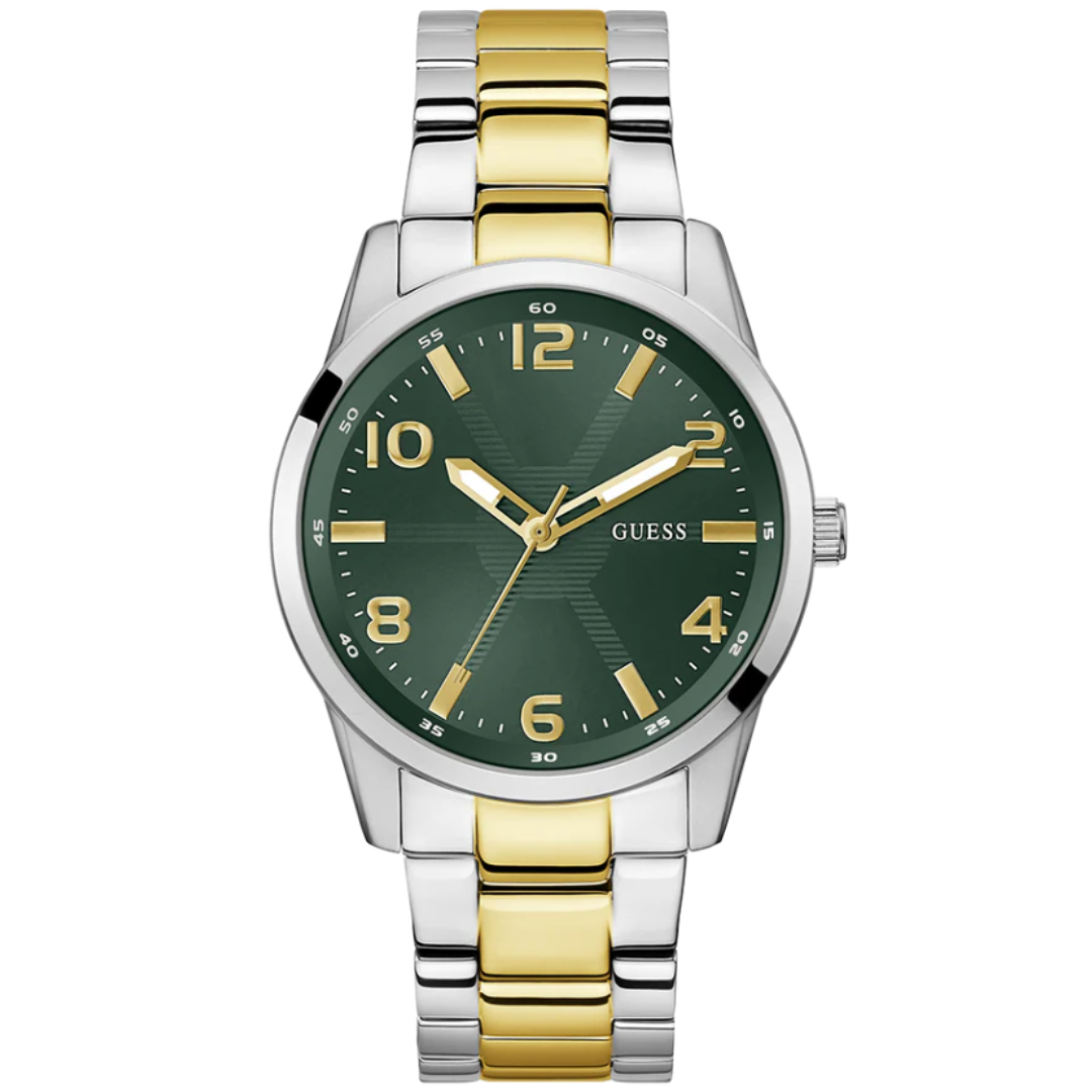 Guess GW0804G4 | Gs Monte Men Quartz Green Dial Analog Stainless Steel.