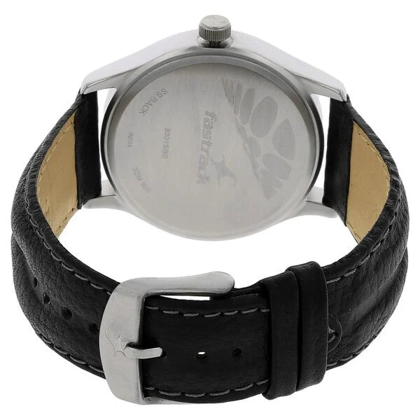 Fastrack 3001SL01 | Fastrack Quartz Analog Silver Dial Leather Strap Watch for Guys