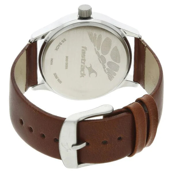Fastrack 3001SL10 | Fastrack Bare Basics Quartz Analog Beige Dial Leather Strap Watch for Guys