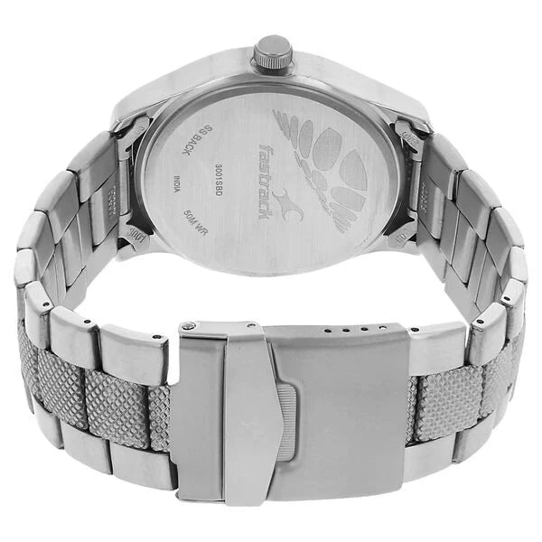 Fastrack NJ3001SM01 | Fastrack Quartz Analog Black Dial Stainless Steel Strap Watch for Guys
