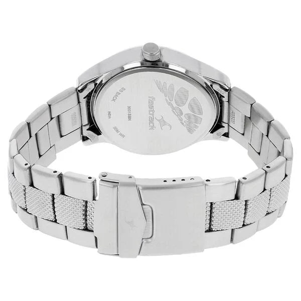 Fastrack NG3001SM02 | Fastrack Quartz Analog Blue Dial Metal Strap Watch for Guys.