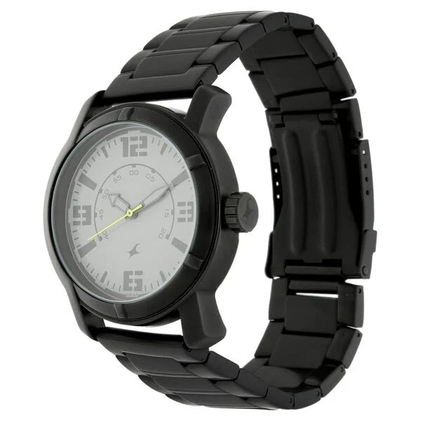 Fastrack NG3021NM01 | Fastrack Quartz Analog White Dial Metal Strap Watch for Guys