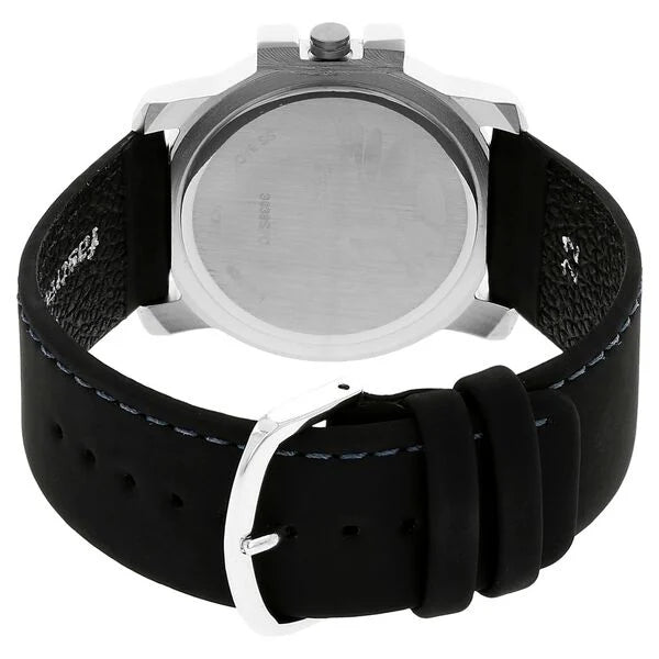 Fastrack NK3039SL01 | Fastrack Quartz Analog Silver Dial Leather Strap Watch for Guys