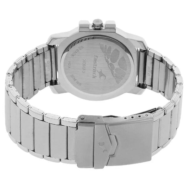 Fastrack NG3039SM01C | Fastrack Quartz Analog White Dial Stainless Steel Strap Watch for Guys
