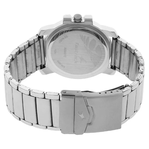 Fastrack NG3039SM03C | Fastrack Quartz Analog Silver Dial Stainless Steel Strap Watch for Guys