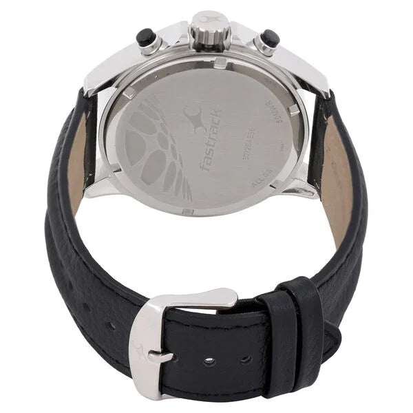 Fastrack ND3072SL05 | Fastrack Quartz Chronograph Grey Dial Leather Strap Watch for Guys
