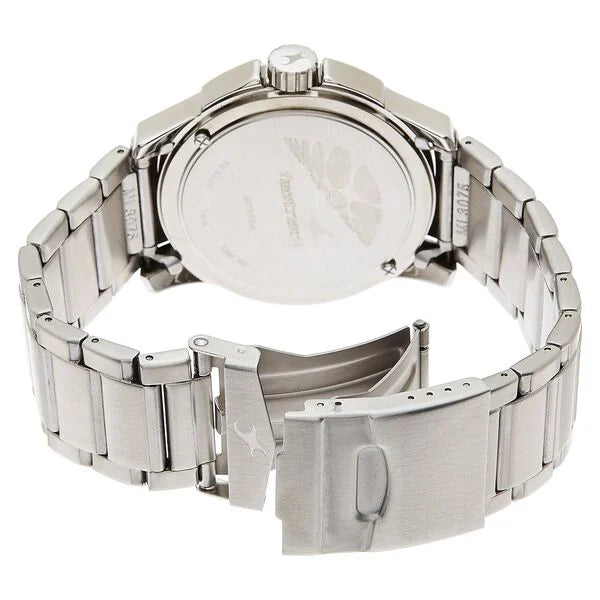 Fastrack 3075SM01 | Fastrack Quartz Analog Black Dial Stainless Steel Strap Watch for Guys