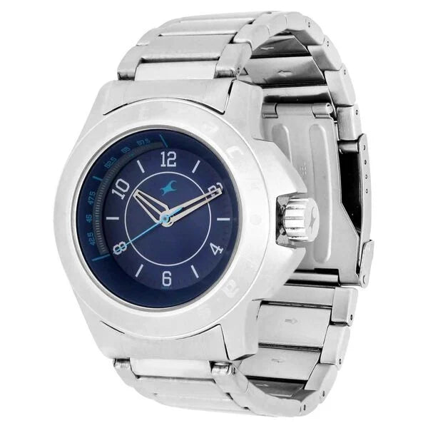 Fastrack 3075SM02 | Fastrack Quartz Analog Blue Dial Stainless Steel Strap Watch for Guys