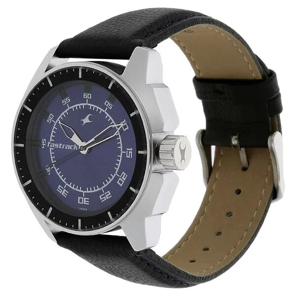 Fastrack NK3089SL01 | Fastrack Quartz Analog Purple Dial Leather Strap Watch for Guys
