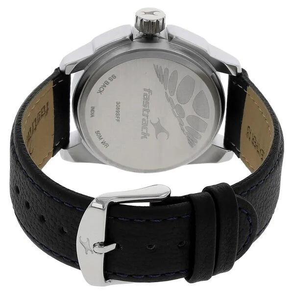 Fastrack NK3089SL01 | Fastrack Quartz Analog Purple Dial Leather Strap Watch for Guys