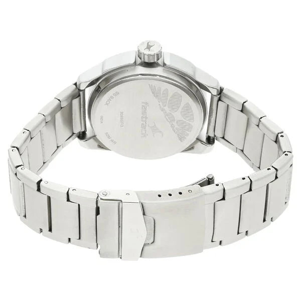 Fastrack NK3089SM03 | Fastrack Quartz Analog with Date Black Dial Stainless Steel Strap Watch for Guys