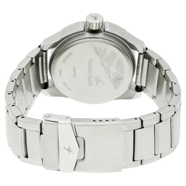 Fastrack NK3089SM05 | Fastrack Black Magic Quartz Analog Black Dial Stainless Steel Strap Watch for Guys