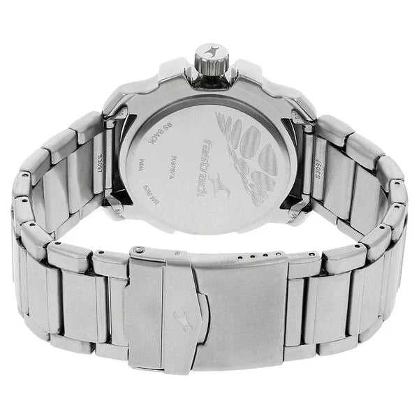 Fastrack NK3097SM01 | Fastrack Quartz Analog Black Dial Stainless Steel Strap Watch for Guys