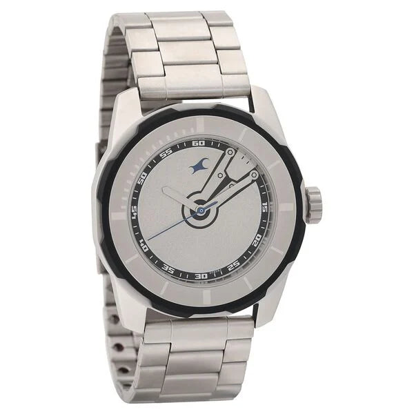 Fastrack NK3099SM01 | Fastrack Quartz Analog Silver Dial Stainless Steel Strap Watch for Guys