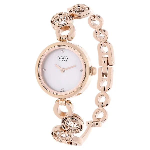 Titan 311WM04 | Titan Raga Moonlight Mother of Pearl Dial Women Watch With Metal Strap