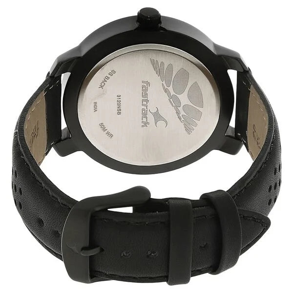 Fastrack NK3120NL01 | Fastrack Quartz Analog Blue Dial Leather Strap Watch for Guys