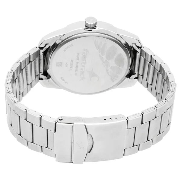 Fastrack 3123SM05 | Fastrack Road Trip Quartz Analog White Dial Stainless Steel Strap Watch for Guys