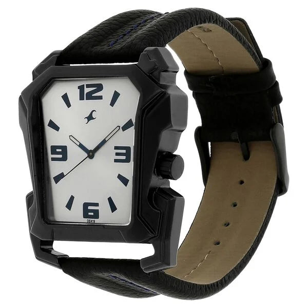 Fastrack 3131NL01 | Fastrack Quartz Analog White Dial Leather Strap Watch for Guys