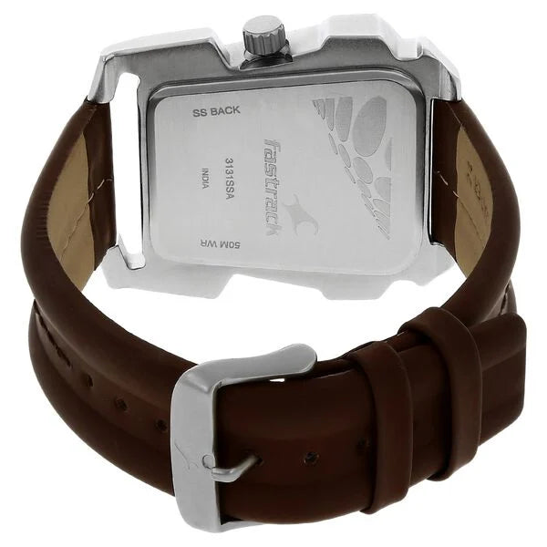 Fastrack 3131SL01 | Fastrack Quartz Analog White Dial Leather Strap Watch for Guys