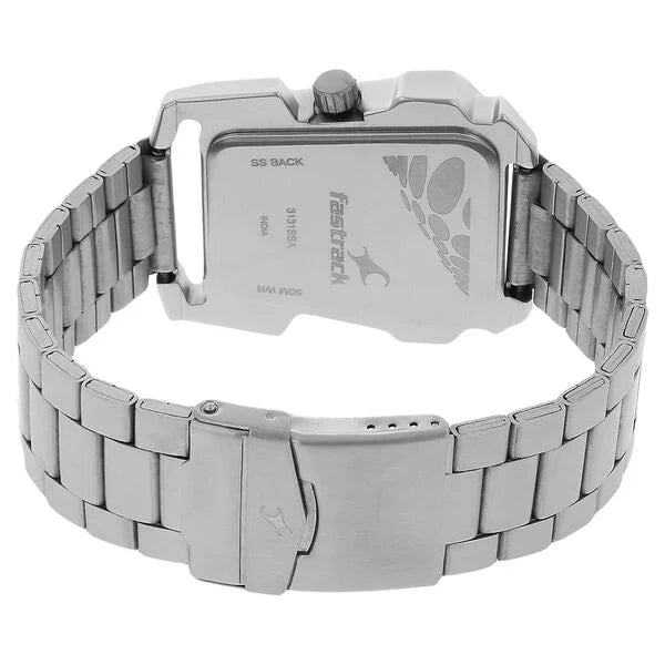 Fastrack 3131SM02 | Fastrack Quartz Analog Black Dial Metal Strap Watch for Guys