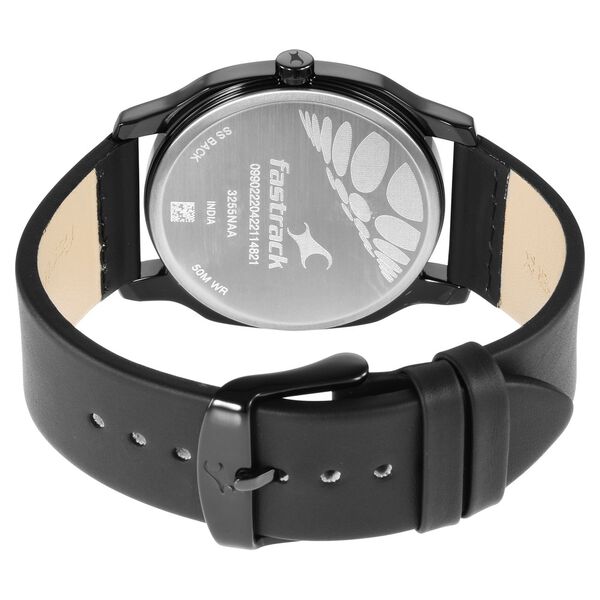 Fastrack 3255NL01 | Fastrack Stunners Quartz Analog Anthracite Dial Leather Strap Watch for Guys