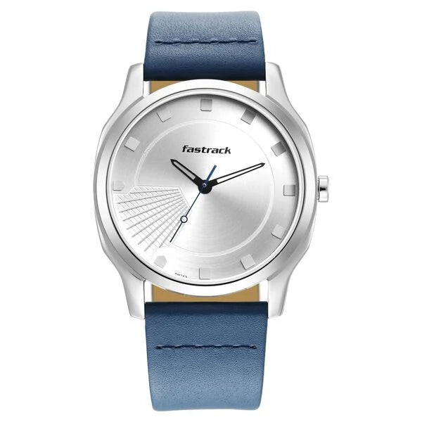Fastrack 3255SL03 | Fastrack Stunners Quartz Analog Silver Dial Leather Strap Watch for Guys
