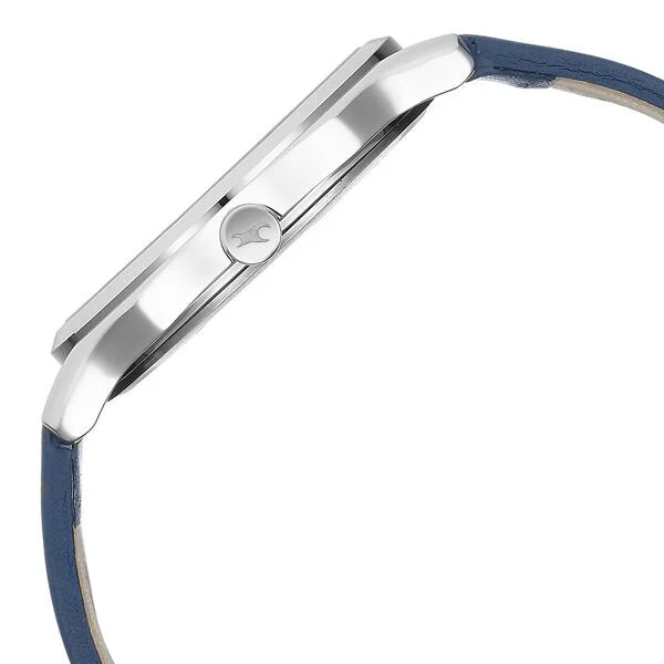 Fastrack 3255SL03 | Fastrack Stunners Quartz Analog Silver Dial Leather Strap Watch for Guys